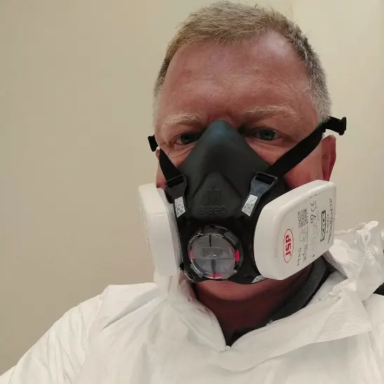 Extreme cleaning operative in PPE